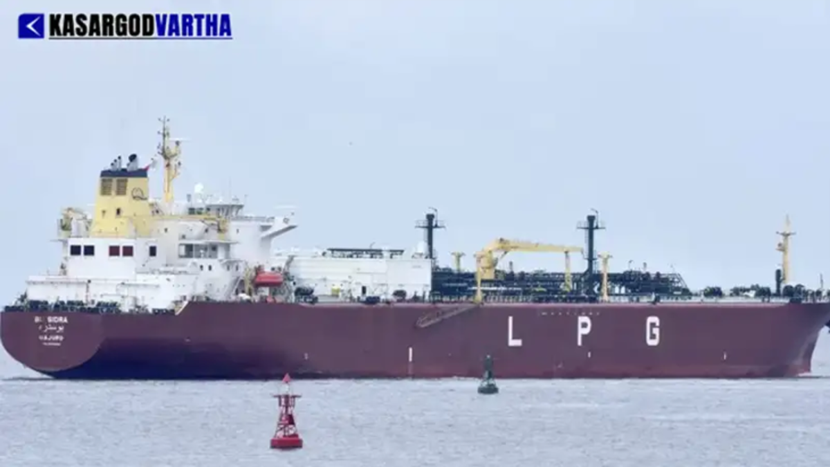 Large US LPG tanker Pyxis Pioneer docked at New Mangalore Port in India.