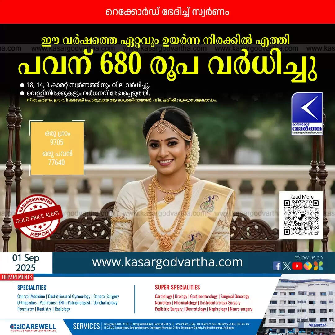 Kerala Gold Price Soars to All-Time High, Reaching Rs 77,640 per Sovereign