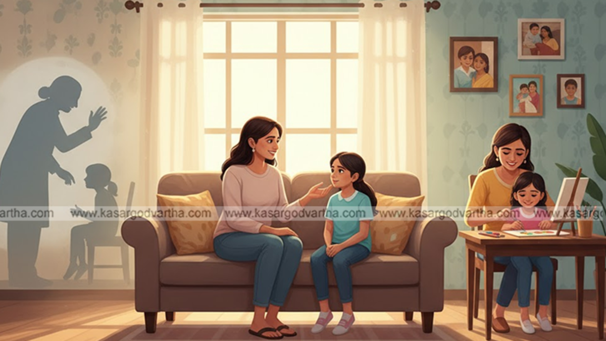  Parent talking to a child about their mistake