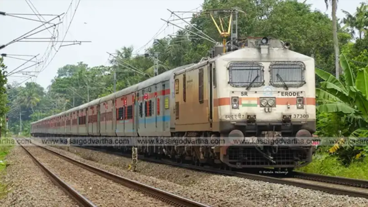 Workers doing track maintenance on a railway line.