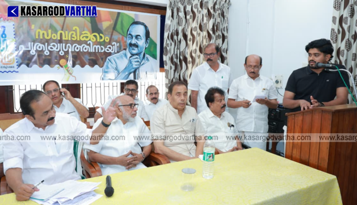  Leader of Opposition V D Satheesan addressing a gathering in Kasargod.