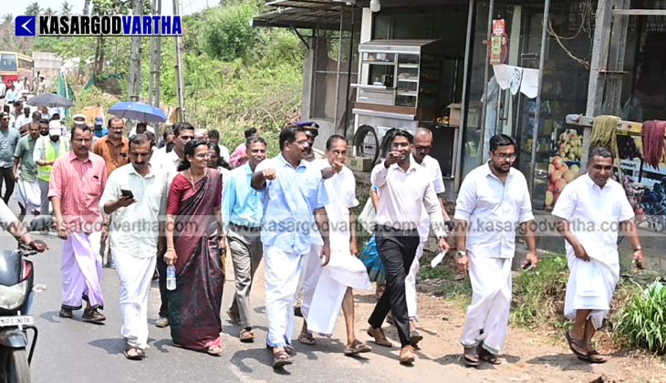 District Collector Arjun Pandian is evaluating the construction of the national highway within the limits of Nileswaram Municipality.&nbsp;