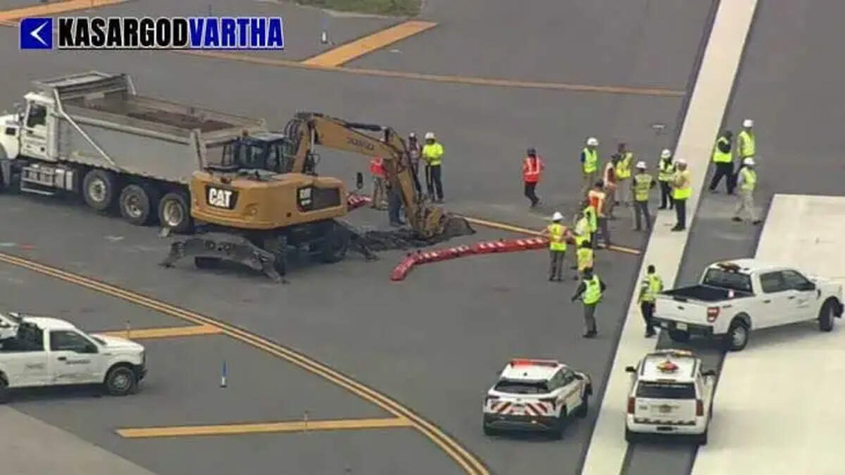 Massive sinkhole on LaGuardia Airport runway disrupts New York air traffic; hundreds of flights cancelled.