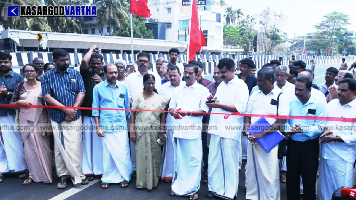 CH Kunhambu MLA symbolically opening the Thalapady-Chengala reach for public use