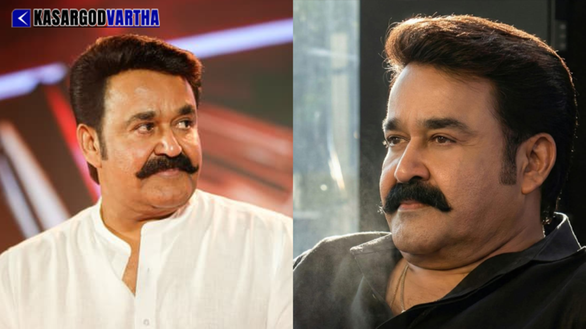  Actor Mohanlal showing his twirled mustache look for his new film L366.