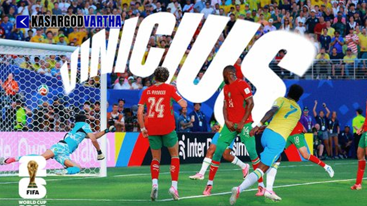 Vinicius Junior celebrating after scoring the goal.