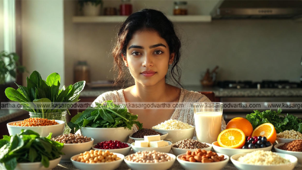 Healthy variety of vegetarian food and vegetables
