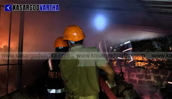 Soft Drink Factory Catches Fire in Naimarmoola Kasaragod