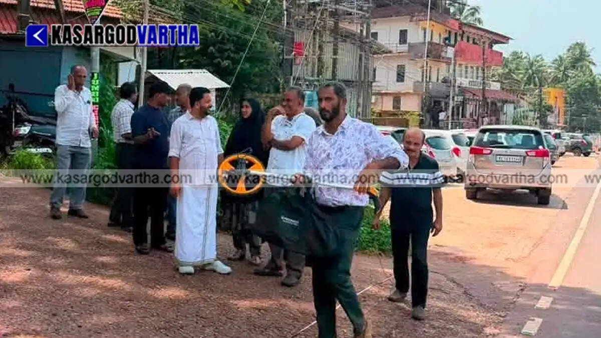 Officials inspecting road development site in Kasaragod
