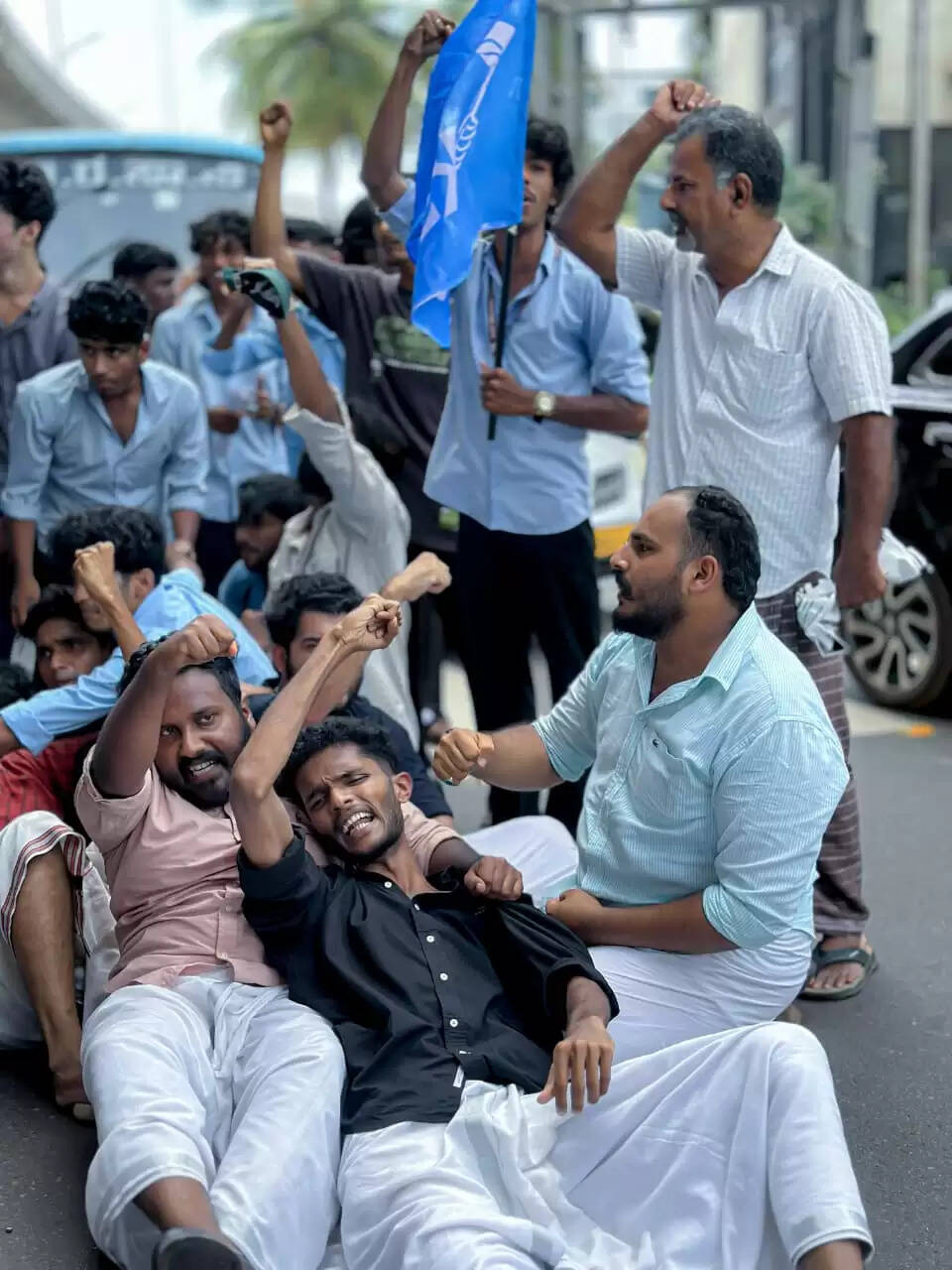 UDSSF protest road blockade Kasaragod PM Shri