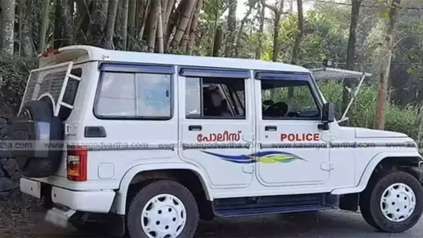 Police car at night crime scene