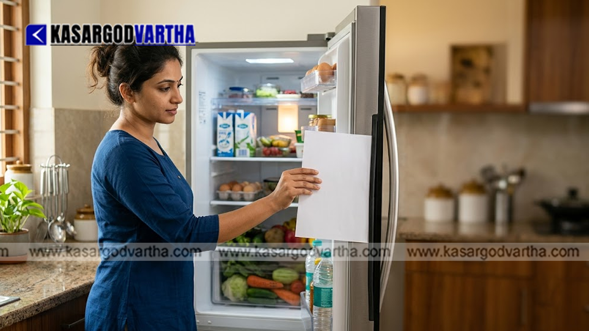 Performing the paper test on a refrigerator door seal
