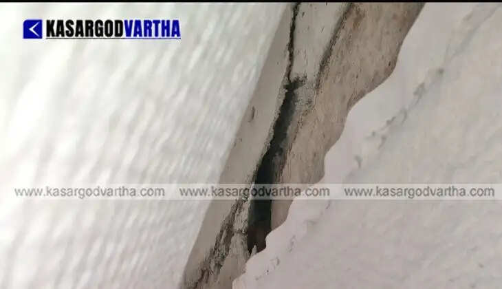 Huge cracks formed on the under-construction National Highway at Mattalai, Kasaragod.