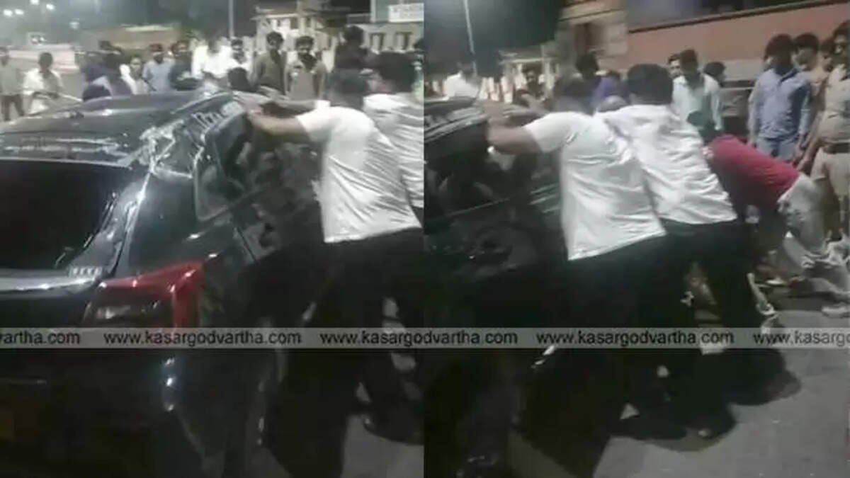 A road accident occurred on the Perwad stretch of the National Highway at Thalappady&ndash;Chengala in Kasaragod.