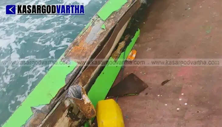 Fishing boat destroyed after being hit by massive tugboat near Manjeshwar; ₹1.25 crore loss reported.